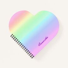 Cute Rainbow Gradient Heart Custom Name
