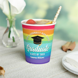 Cute Rainbow Graduate LGBTQ Graduation Party Paper Cups