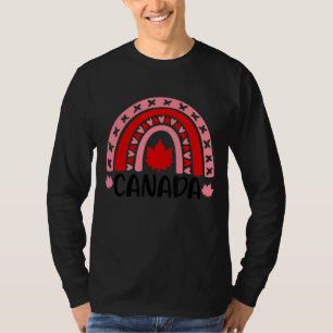 Cute Rainbow Happy Canada Day Canadian Flag Maple T-Shirt