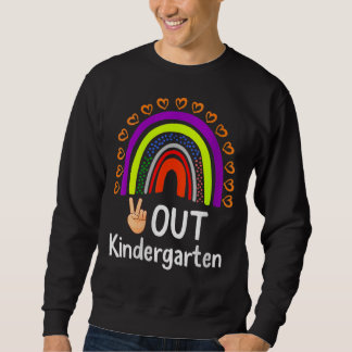 Cute Rainbow Heart Peace Sign Hand Out Kindergarte Sweatshirt