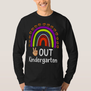 Cute Rainbow Heart Peace Sign Hand Out Kindergarte T-Shirt
