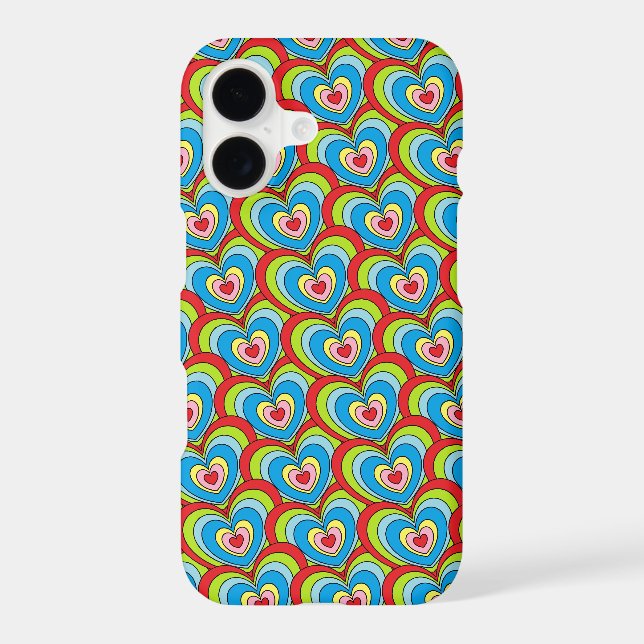 Cute Rainbow Hearts All Over Pattern Fun (Back)