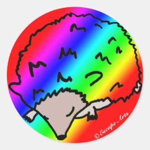 Cute Rainbow Hedgehog Stickers
