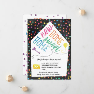 Cute Rainbow House Moving Announcement Cards