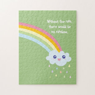 Cute Rainbow Inspirational and Motivational Quote Jigsaw Puzzle