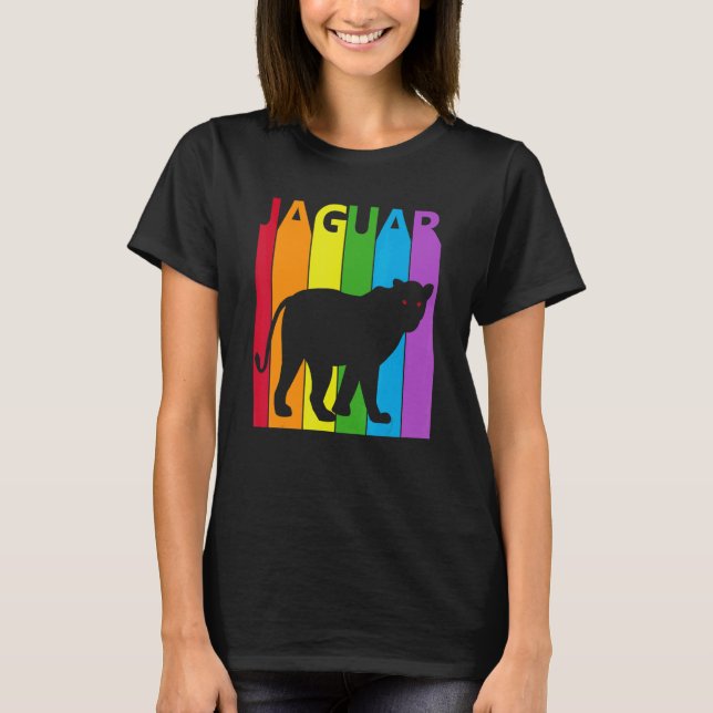 Cute Rainbow Jaguar Animal T-Shirt (Front)