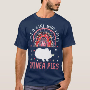 Cute Rainbow Just A Girl Who Loves Guinea pigs Leo T-Shirt