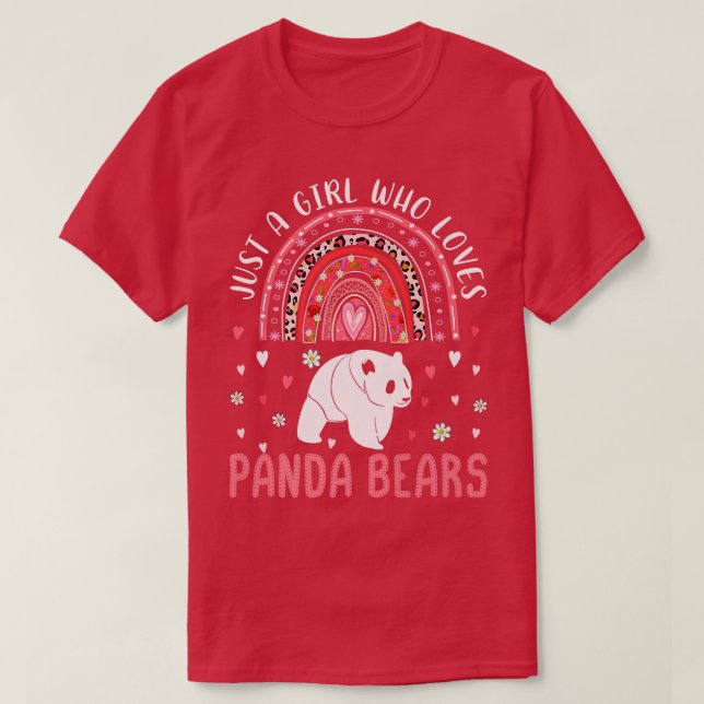 Cute Rainbow Just A Girl Who Loves Panda Bears Leo T-Shirt (Design Front)
