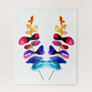 Cute rainbow leaves watercolor jigsaw puzzle