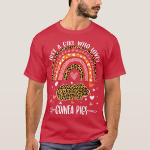 Cute Rainbow Leopard Just A Girl Who Loves Guinea T-Shirt
