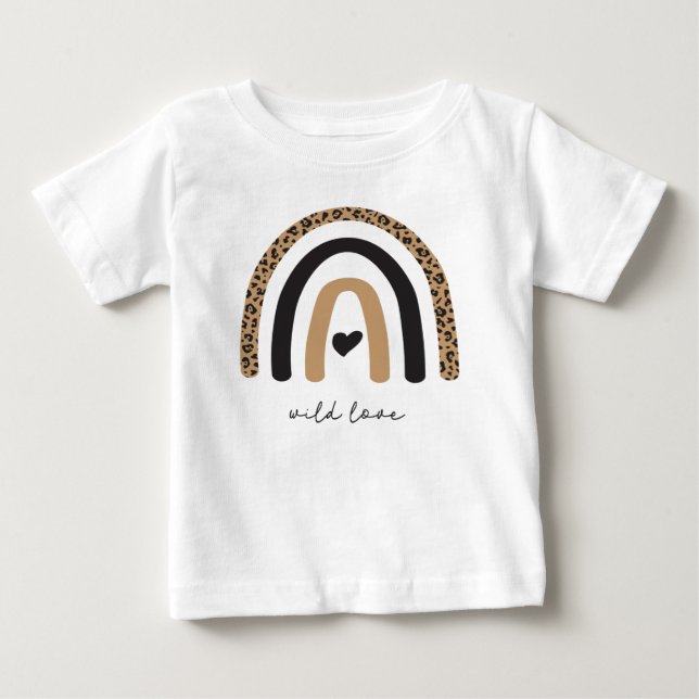 Cute Rainbow Leopard Pattern Baby T-Shirt (Front)