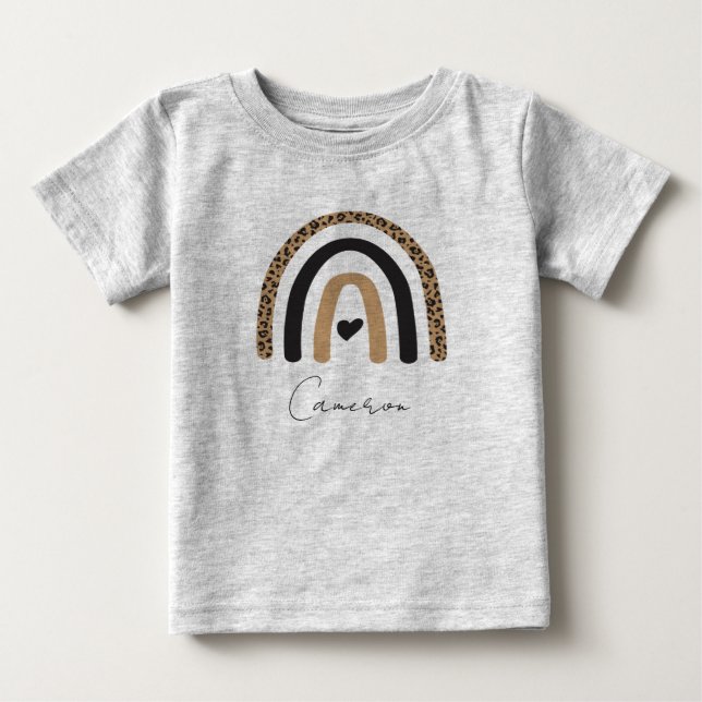 Cute Rainbow Leopard Pattern Baby T-Shirt (Front)