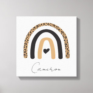 Cute Rainbow Leopard Pattern Canvas Print