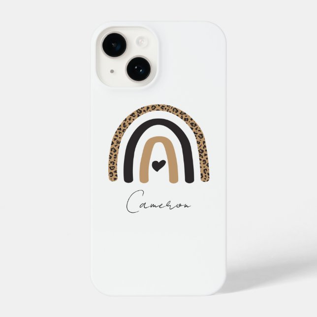 Cute Rainbow Leopard Pattern iPhone Case (Back)