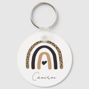 Cute Rainbow Leopard Pattern Key Ring