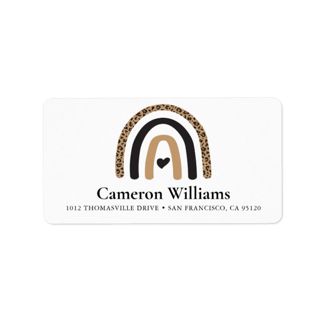 Cute Rainbow Leopard Pattern Label (Front)