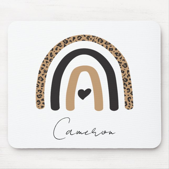 Cute Rainbow Leopard Pattern Mouse Mat (Front)