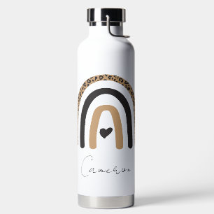 Cute Rainbow Leopard Pattern Water Bottle