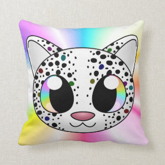 Cute rainbow leopard pillow (Customisable!)