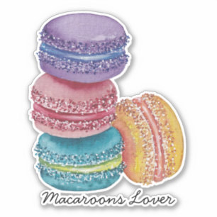 Cute Rainbow Macaroons In Watercolor 