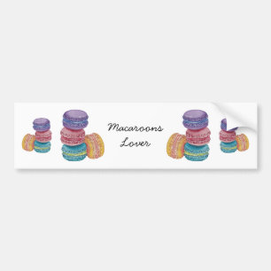 Cute Rainbow Macaroons In Watercolor Bumper Sticker