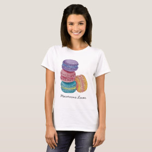 Cute Rainbow Macaroons In Watercolor  T-Shirt