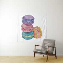 Cute Rainbow Macaroons In Watercolor 