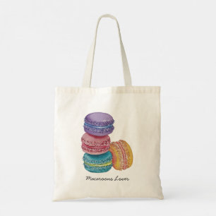Cute Rainbow Macaroons In Watercolor Tote Bag