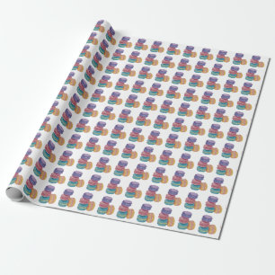 Cute Rainbow Macaroons In Watercolor Wrapping Paper