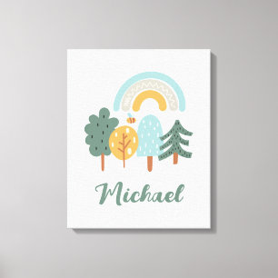 Cute Rainbow Magic Forest Canvas Print