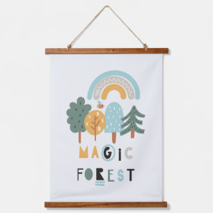 Cute Rainbow Magic Forest Hanging Tapestry