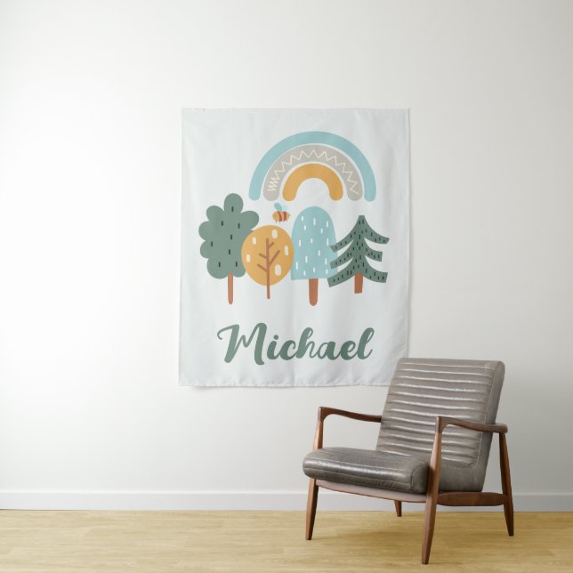 Cute Rainbow Magic Forest Tapestry (In Situ)
