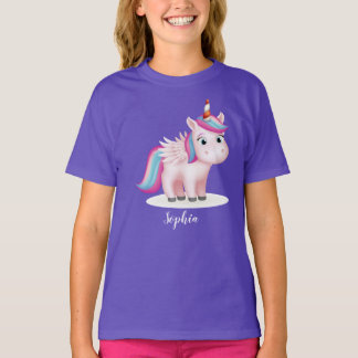 Cute Rainbow Magical Unicorn Customizable T-Shirt