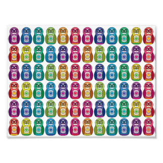 Cute Rainbow Matryoshka Owl Photo Print