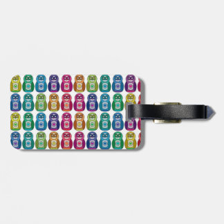 Cute Rainbow Matryoshka Owls Luggage Tag