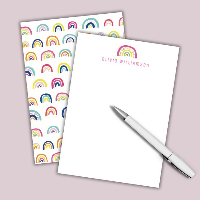 Cute Rainbow Notecard (Rainbow personalized notecards)