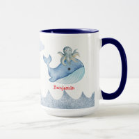 Cute rainbow octopus Whale fish Birthday party