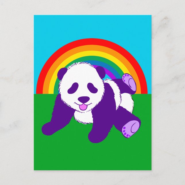 Cute Rainbow Panda Bear Postcard (Front)