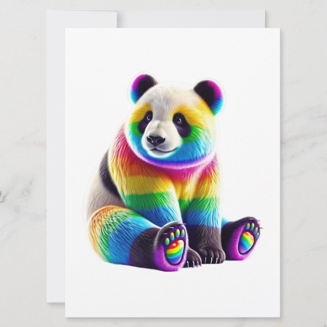 Cute Rainbow Panda Card (Front)