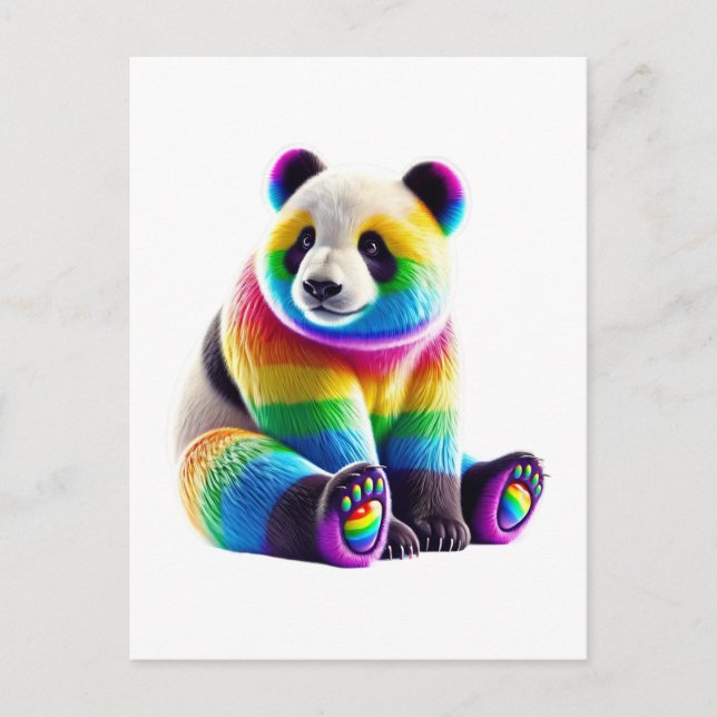 Cute Rainbow Panda Postcard (Front)