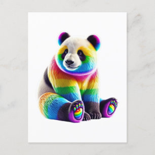 Cute Rainbow Panda Postcard