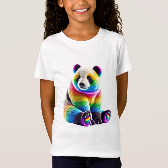 Cute Rainbow Panda T-Shirt (Front)