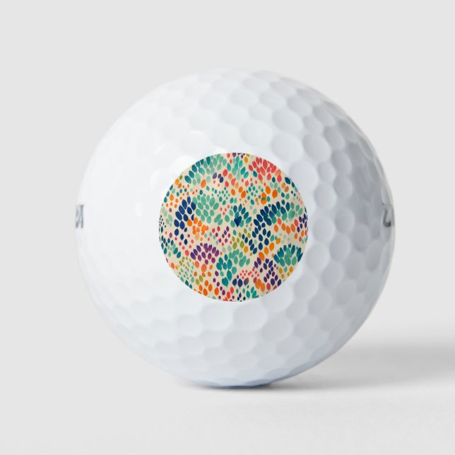 Cute Rainbow Pastel Stamp Floral Pattern Golf Balls (Front)