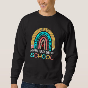 Cute Rainbow Pencil Kindergarten Teacher First Day Sweatshirt