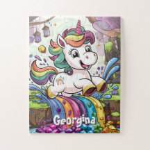 Cute Rainbow Personalised Unicorn Kids