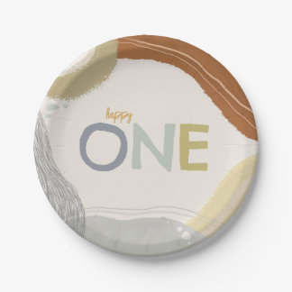 Cute Rainbow Pink Birthday Paper Plate