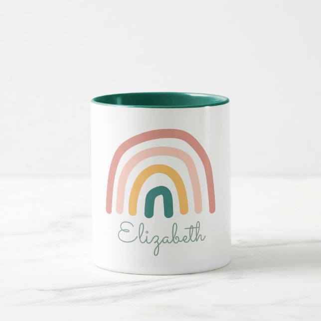 Cute Rainbow Pink Hand writting Mug (Center)