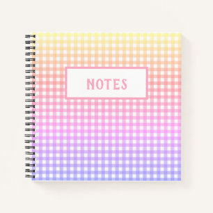 Cute Rainbow Plaid Everyday Notebook