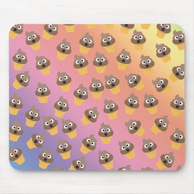 Cute Rainbow Poop Emoji Ice Cream Cone Pattern Mouse Mat (Front)