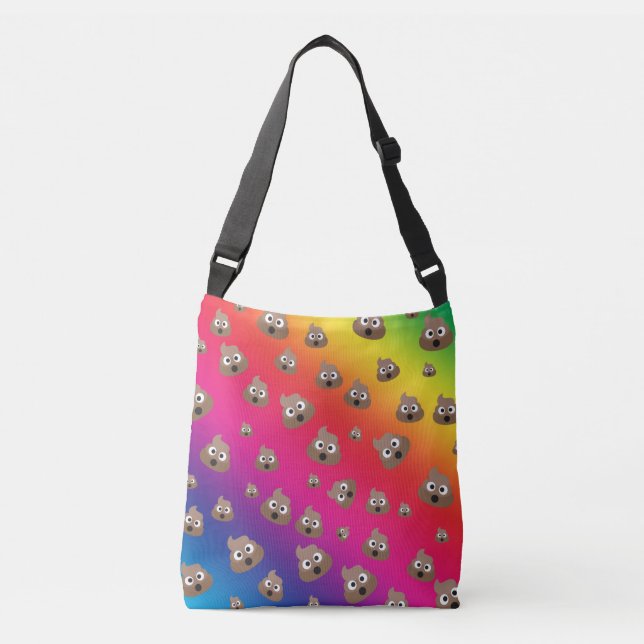 Cute Rainbow Poop Emoji Pattern Crossbody Bag (Front)
